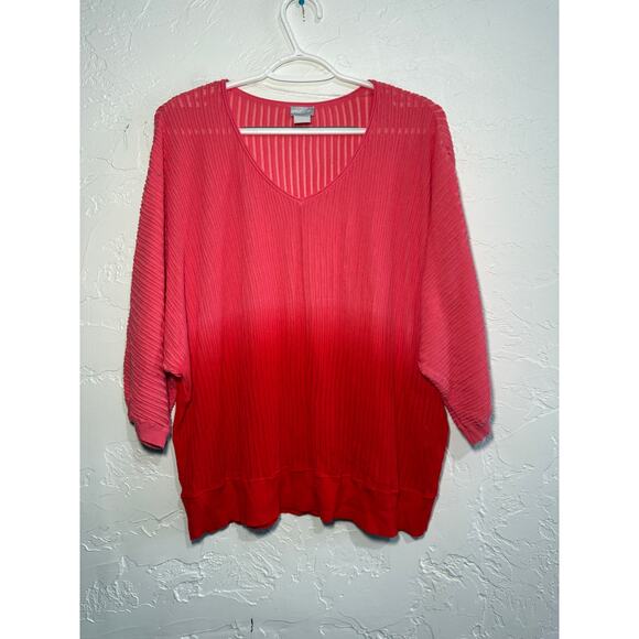 Chicos ombre pleated dolman sleeve womens XXL romantic holiday career old money - Picture 1 of 7